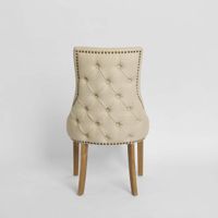 Bordeaux Studded Beige Oakwood Dining Chair