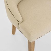 Bordeaux Studded Beige Oakwood Dining Chair