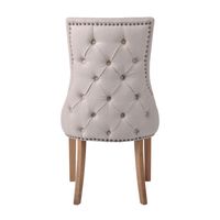 Bordeaux Studded Beige Oakwood Dining Chair