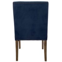 Ithaca Navy Velvet Dining Chair W/Studs