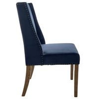 Ithaca Navy Velvet Dining Chair W/Studs