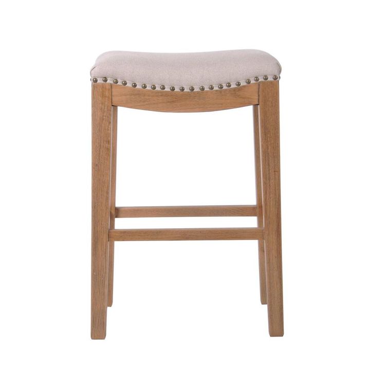 Oakwood Counter stool Beige W/Studs