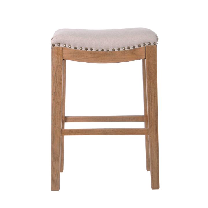 Oakwood Counter Chair Beige W/Studs