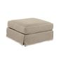 Ottoman Slip Cover - Natural with White Piping