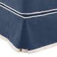 Ottoman Slip Cover - Noosa Navy with White Piping