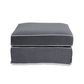 Ottoman Slip Cover - Noosa Grey with White Piping