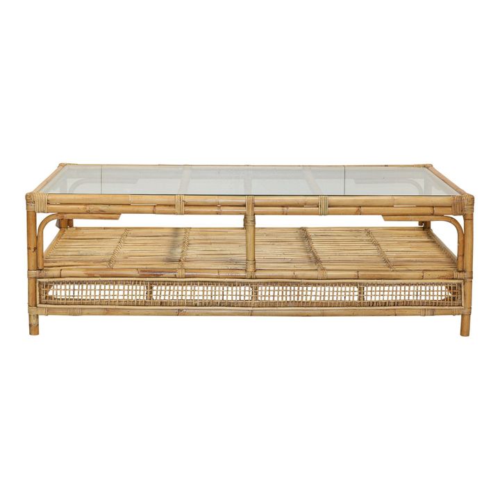 Havana Rattan Hamptons Coffee Table W Glass Top