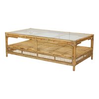 Havana Rattan Hamptons Coffee Table W Glass Top