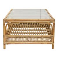 Havana Rattan Hamptons Coffee Table W Glass Top