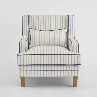 Bondi Hamptons Armchair Blue Pinstripe