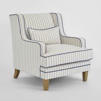 Bondi Hamptons Armchair Blue Pinstripe