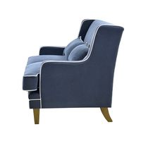 Bondi Hamptons 2 Seat Sofa Navy W/White Piping