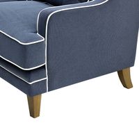 Bondi Hamptons 2 Seat Sofa Navy W/White Piping