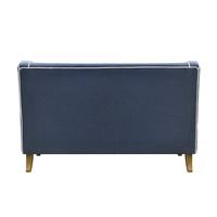 Bondi Hamptons 2 Seat Sofa Navy W/White Piping