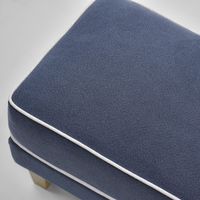 Bondi Hamptons Ottoman Navy W/White Piping