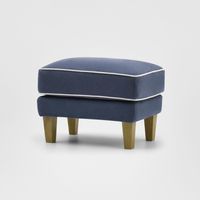 Bondi Hamptons Ottoman Navy W/White Piping