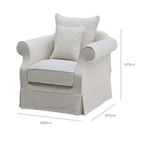 Slip Cover Only - Avalon Hamptons Armchair Ivory