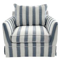 Slip Cover Only - Noosa Hamptons Armchair Blue Sky Stripe