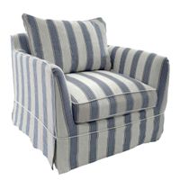 Slip Cover Only - Noosa Hamptons Armchair Blue Sky Stripe