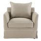 Armchair Slip Cover - Noosa Natural with White Piping