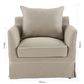 Armchair Slip Cover - Noosa Natural with White Piping