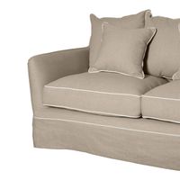 Slip Cover Only - Noosa Hamptons 1.5 Seat Sofa Natural W/White Piping