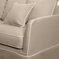 Slip Cover Only - Noosa Hamptons 1.5 Seat Sofa Natural W/White Piping