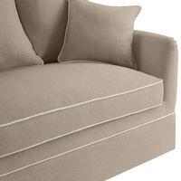 Slip Cover Only - Noosa Hamptons 3 Seat Sofa Natural W/White Piping