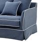 Slip Cover Only - Noosa Hamptons 1.5 Seat Sofa Navy W/White Piping