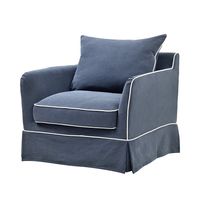 Slip Cover Only - Noosa Hamptons Armchair Navy W/White Piping