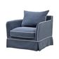 Armchair Slip Cover - Noosa Navy with White Piping