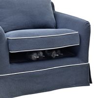 Slip Cover Only - Noosa Hamptons Armchair Navy W/White Piping