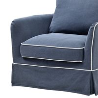 Slip Cover Only - Noosa Hamptons Armchair Navy W/White Piping