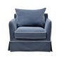 Armchair Slip Cover - Noosa Navy with White Piping