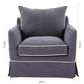 Slip Cover Only - Noosa Hamptons Armchair Navy W/White Piping