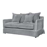 Slip Cover Only - Noosa Hamptons 1.5 Seat Sofa Grey W/White Piping