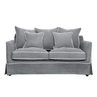 Slip Cover Only - Noosa Hamptons 1.5 Seat Sofa Grey W/White Piping