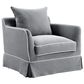 Armchair Slip Cover - Noosa Grey with White Piping
