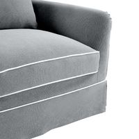 Slip Cover Only - Noosa Hamptons Armchair Grey W/White Piping