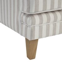 Bondi Hamptons Armchair Natural Stripe W/White Piping