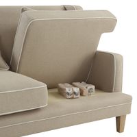 Bondi Hamptons 2 Seat Sofa Natural W/White Piping