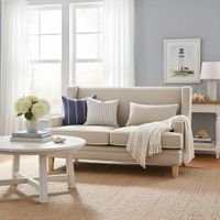 Bondi Hamptons 2 Seat Sofa Natural W/White Piping