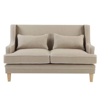 Bondi 2 Seat Sofa Nat/White Piping