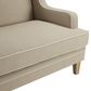 Bondi Hamptons 3 Seat Sofa Natural/White Piping