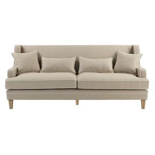 Bondi 3 Seat Sofa Nat/White Piping