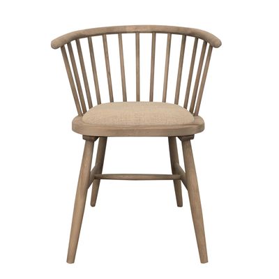 Round Curved Strip Back Elm Wood Dining Chair Natural