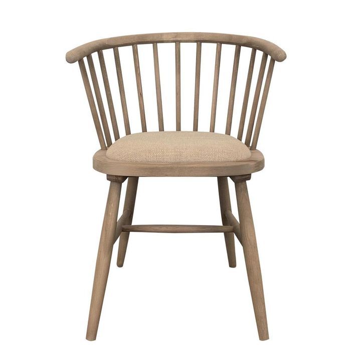 Round Curved Strip Back Elm Wood Dining Chair Natural