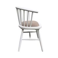 Round Curved Strip Back Elm Wood Dining Chair White