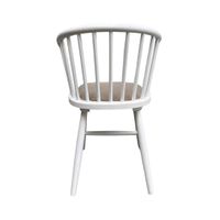Round Curved Strip Back Elm Wood Dining Chair White