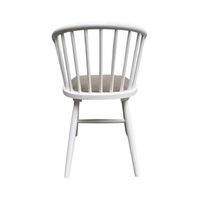 Round Curved Strip Back Elm Wood Dining Chair White